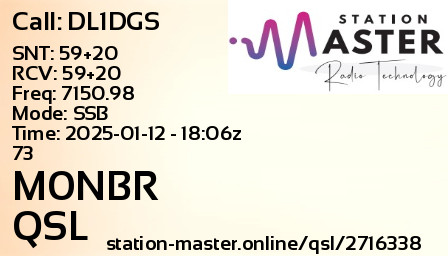 QSL Card for M0NBR QSO with DL1DGS
