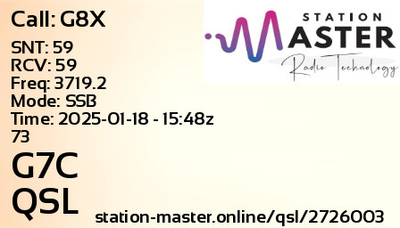 QSL Card for G7C QSO with G8X