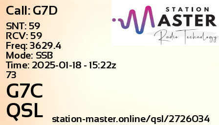 QSL Card for G7C QSO with G7D