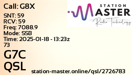 QSL Card for G7C QSO with G8X