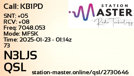 QSL Card for N3LJS QSO with KB1PD