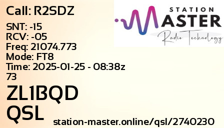 QSL Card for ZL1BQD QSO with R2SDZ