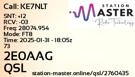 QSL Card for 2E0AAG QSO with KE7NLT