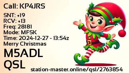 QSL Card for M5ADL QSO with KP4JRS