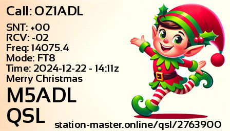 QSL Card for M5ADL QSO with OZ1ADL