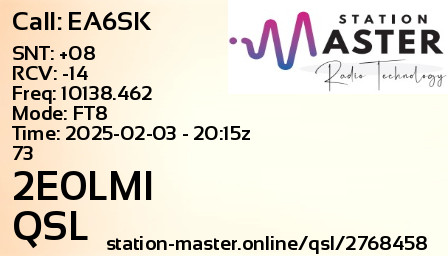 QSL Card for 2E0LMI QSO with EA6SK