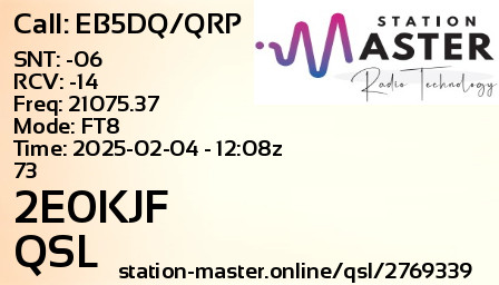 QSL Card for 2E0KJF QSO with EB5DQ/QRP