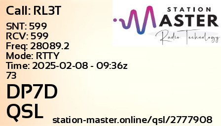 QSL Card for DP7D QSO with RL3T