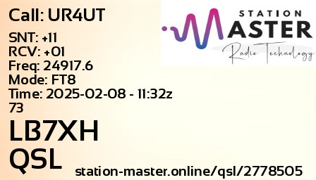 QSL Card for LB7XH QSO with UR4UT