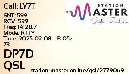 QSL Card for DP7D QSO with LY7T