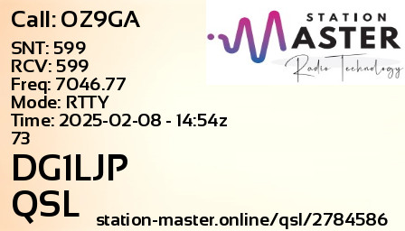 QSL Card for DG1LJP QSO with OZ9GA