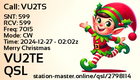 QSL Card for VU2TE QSO with VU2TS