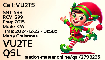 QSL Card for VU2TE QSO with VU2TS