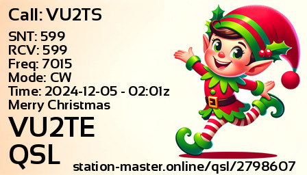 QSL Card for VU2TE QSO with VU2TS