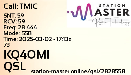 QSL Card for KQ4OMI QSO with TM1C