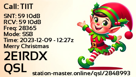 QSL Card for 2E1RDX QSO with TI1T