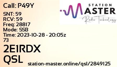 QSL Card for 2E1RDX QSO with P49Y