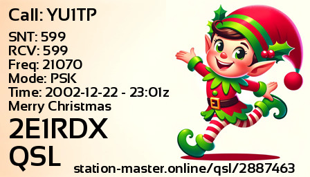 QSL Card for 2E1RDX QSO with YU1TP