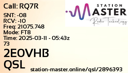 QSL Card for 2E0VHB QSO with RQ7R