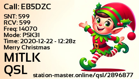 QSL Card for M1TLK QSO with EB5DZC