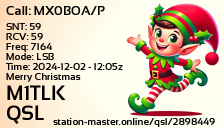 QSL Card for M1TLK QSO with MX0BOA/P