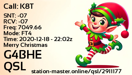 QSL Card for G4BHE QSO with K8T