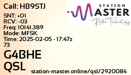 QSL Card for G4BHE QSO with HB9STJ