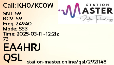 QSL Card for EA4HRJ QSO with KH0/KC0W