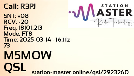 QSL Card for M5MOW QSO with R3PJ