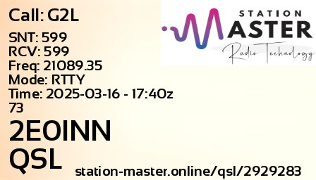 QSL Card for 2E0INN QSO with G2L