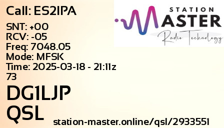 QSL Card for DG1LJP QSO with ES2IPA
