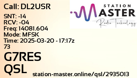 QSL Card for G7RES QSO with DL2USR