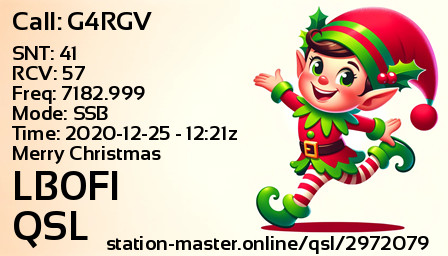 QSL Card for LB0FI QSO with G4RGV