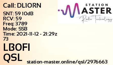 QSL Card for LB0FI QSO with DL1ORN