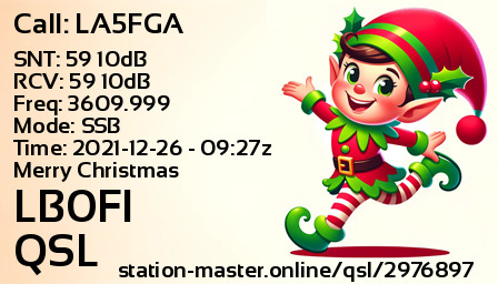 QSL Card for LB0FI QSO with LA5FGA