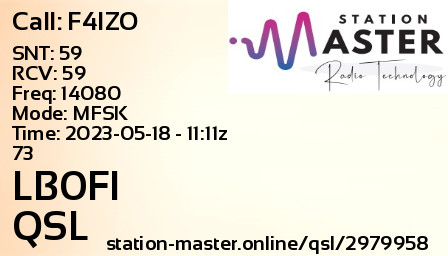 QSL Card for LB0FI QSO with F4IZO