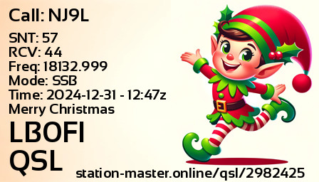 QSL Card for LB0FI QSO with NJ9L