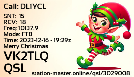 QSL Card for VK2TLQ QSO with DL1YCL