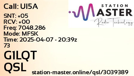QSL Card for G1LQT QSO with UI5A