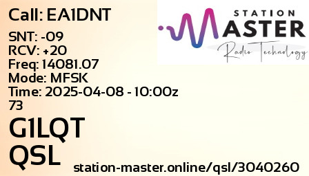 QSL Card for G1LQT QSO with EA1DNT
