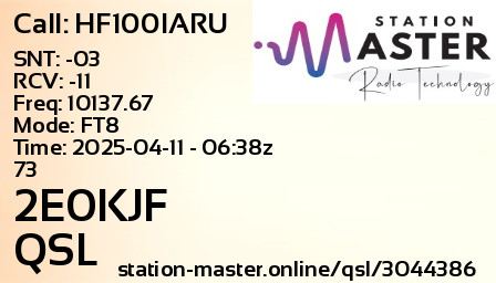 QSL Card for 2E0KJF QSO with HF100IARU