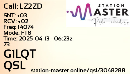 QSL Card for G1LQT QSO with LZ2ZD