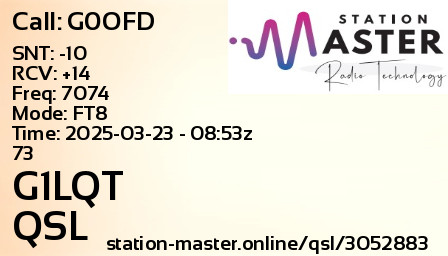 QSL Card for G1LQT QSO with G0OFD