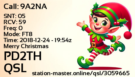 QSL Card for PD2TH QSO with 9A2NA