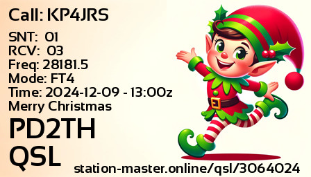 QSL Card for PD2TH QSO with KP4JRS