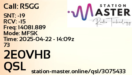 QSL Card for 2E0VHB QSO with R5GG