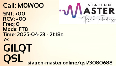 QSL Card for G1LQT QSO with M0WOO