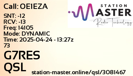 QSL Card for G7RES QSO with OE1EZA