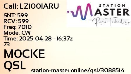 QSL Card for M0CKE QSO with LZ100IARU