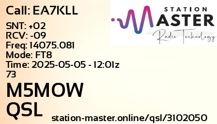 QSL Card for M5MOW QSO with EA7KLL